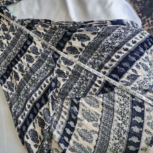 Aratta Silent Journey Chic Blue and Cream Floral High Low Bohemian Dress - Picture 13 of 16